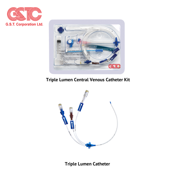 A Central Venous Catheter Triple Lumen is a flexible tube inserted into a vein for adminis...