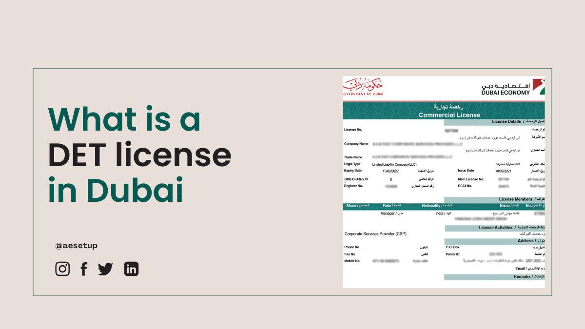 A DET license in Dubai is an official business license that allows you to legally operate ...