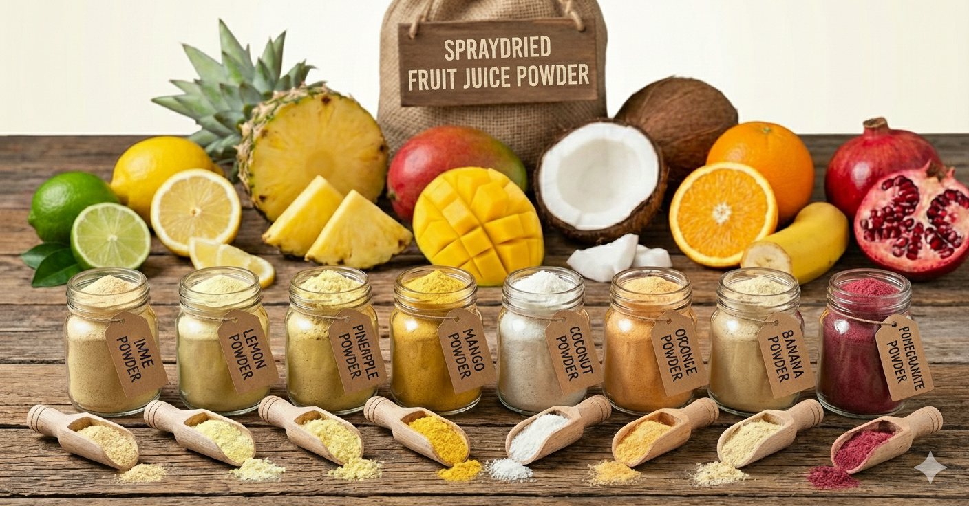 ApexHerbex is a trusted spray dried fruit powders exporter in India, supplying lime, lemon...