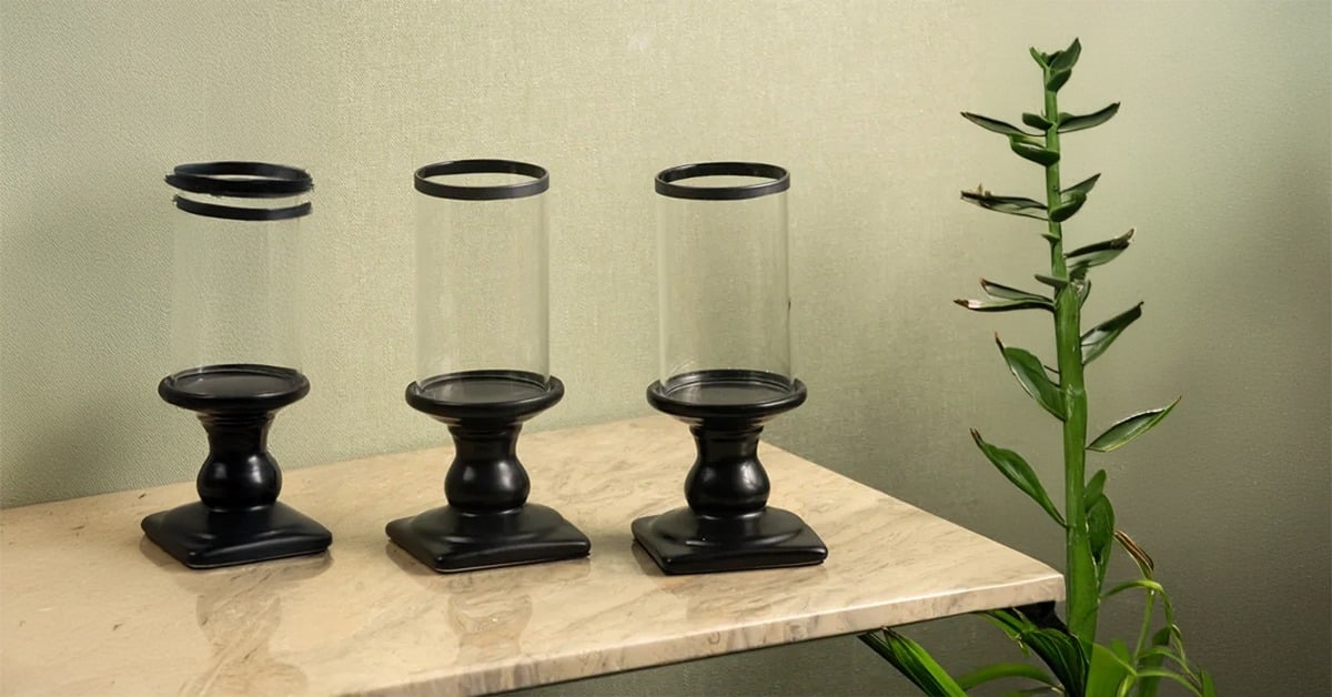 Create a cozy and inviting atmosphere with this Elegant Candle Stand, crafted to blend fun...