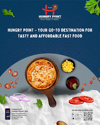 Discover delicious meals at Hungry Point, serving fresh pizzas, cheesy burgers, and crispy...