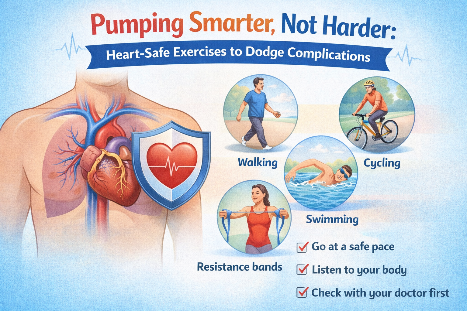Discover heart-safe exercises that boost fitness without strain, reducing risk of complica...