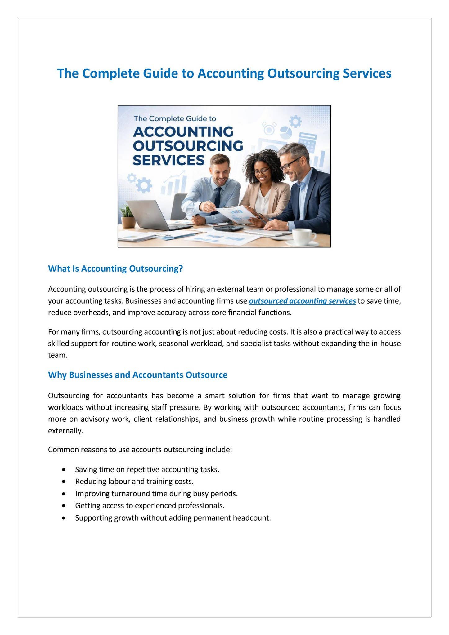 Discover the complete guide to accounting outsourcing services for firms seeking efficienc...