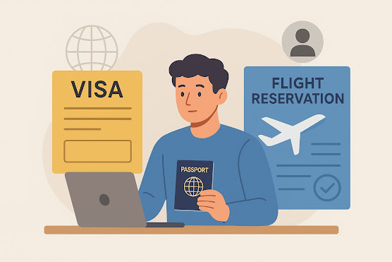    Embassies ask applicants to provide  flight reservations   (not necessarily purcha...