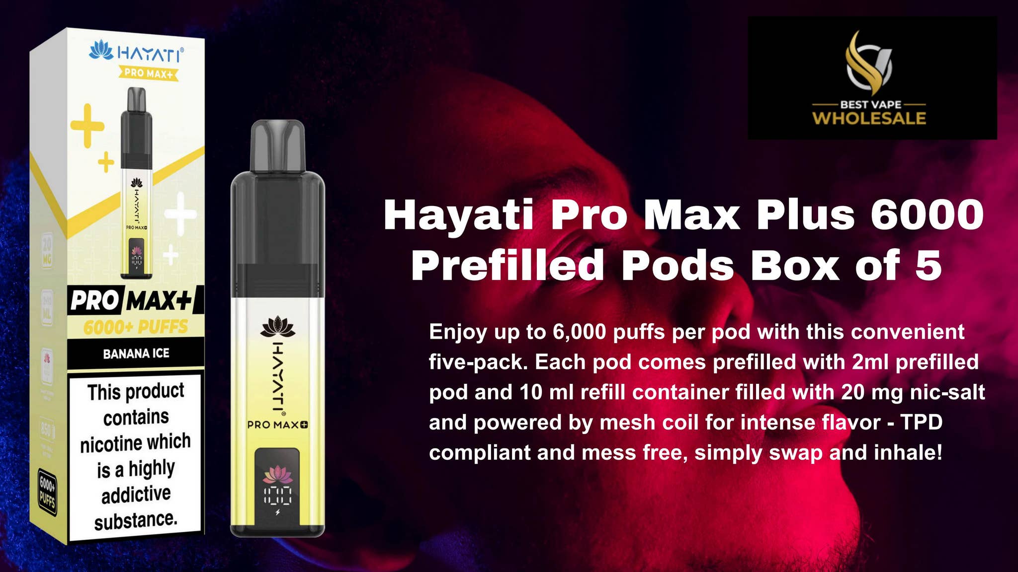 Experience premium vaping with the Hayati Pro Max Plus 6000 Prefilled Pods Box of 5. Each ...