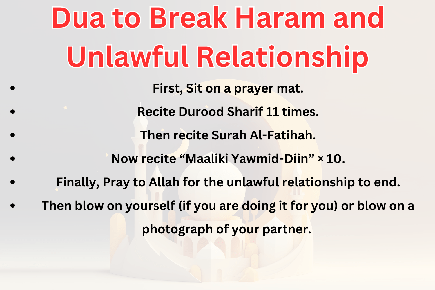 Get the best Dua to Break Haram and Unlawful Relationship to end sinful affairs and bring ...