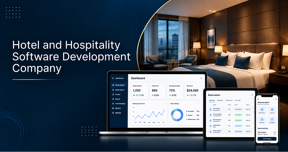 Hotel software development company building custom PMS, CRS, hotel booking engines, hospit...
