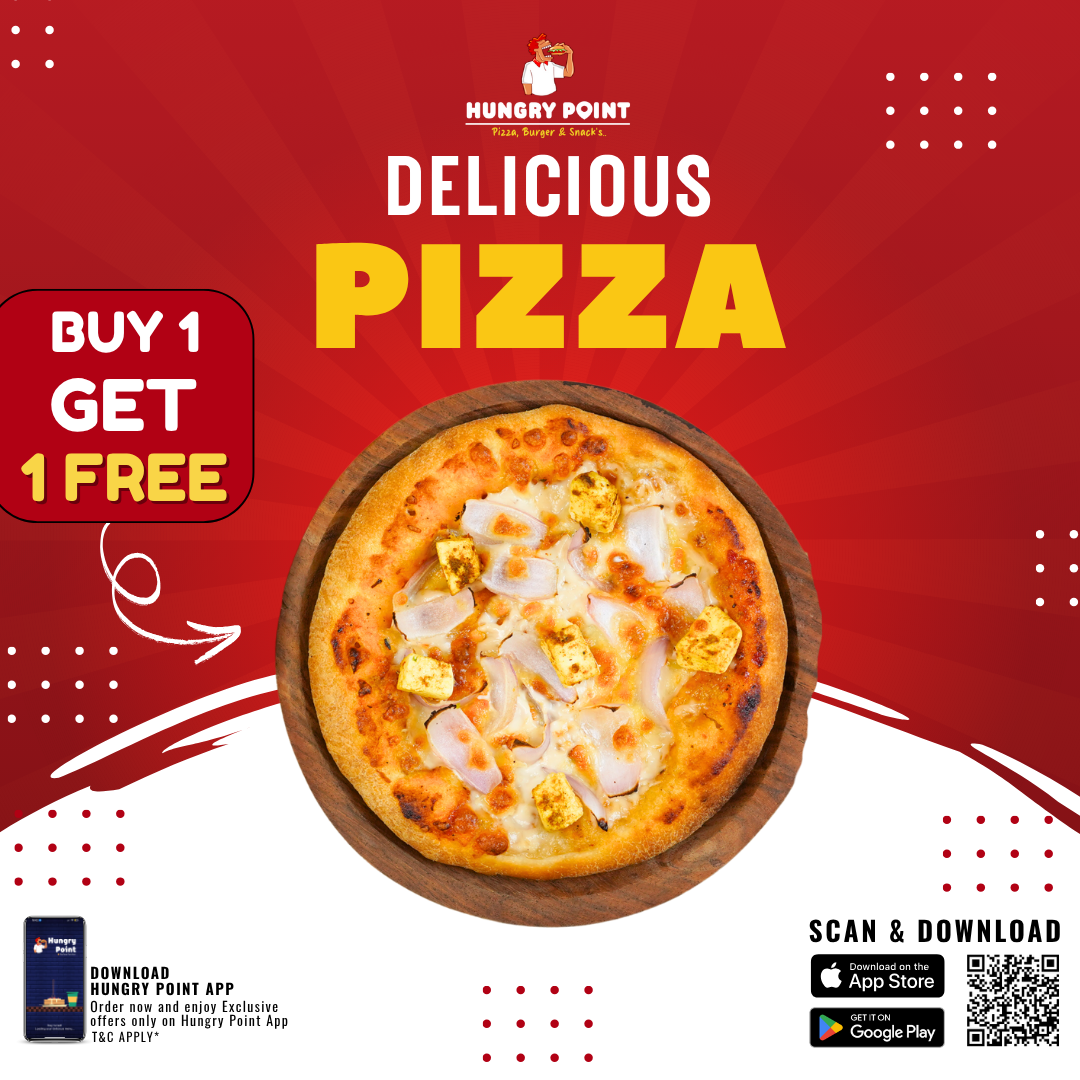 Hungry for something cheesy? Try Paneer Pizza – India’s most loved desi-style pizza! L...