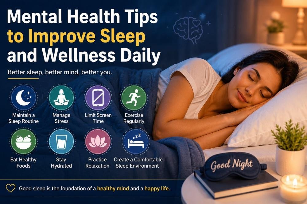 Improve your sleep and well-being with practical Mental Health Tips. Learn daily habits to...