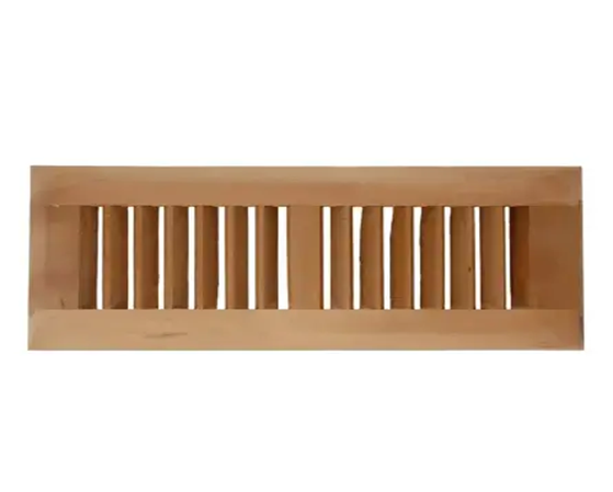 Ipe wood flush mount floor register creates a comfortable and breathable setting with the ...