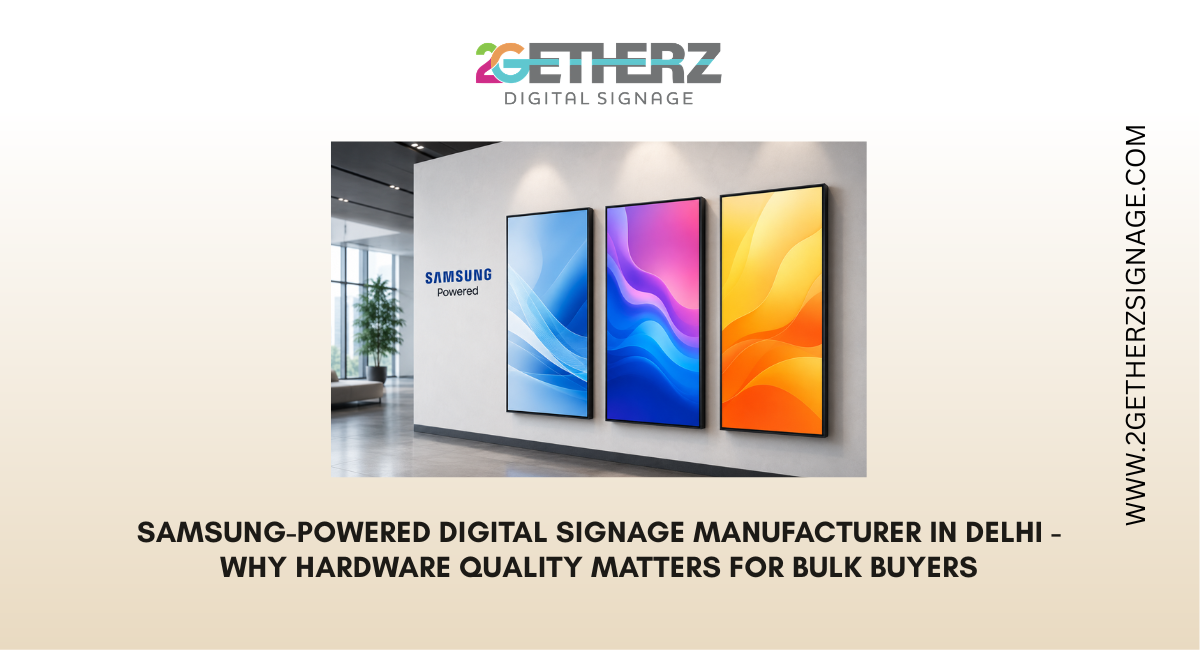 Looking for reliable digital signage for your business? 2Getherz Digitech offers Samsung-p...
