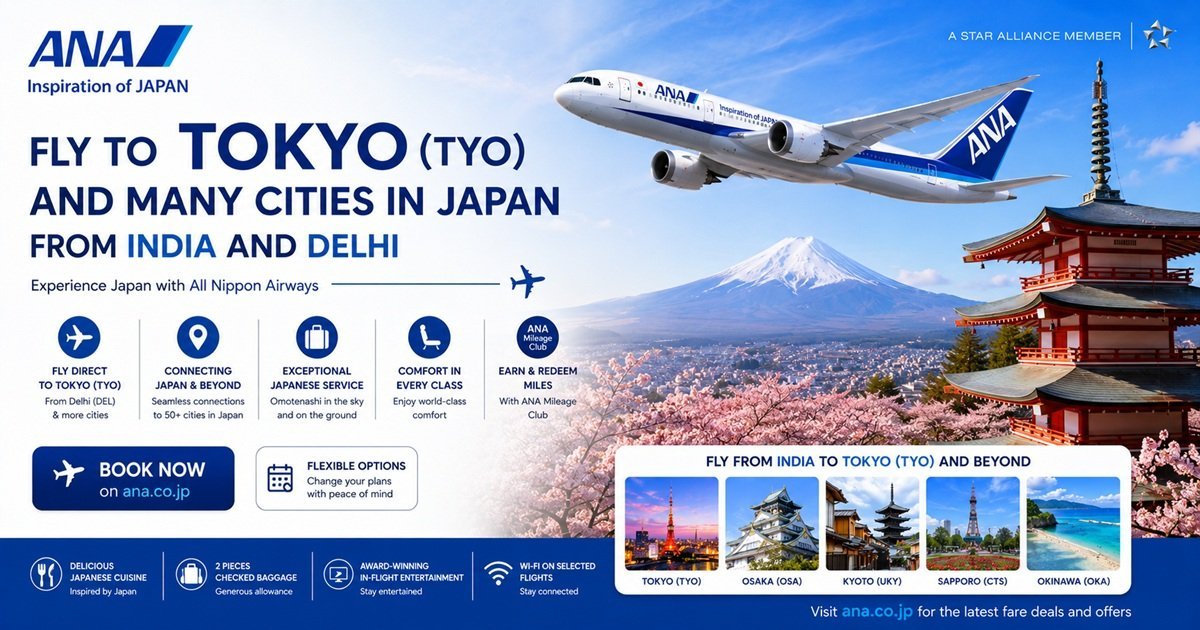 Save more on your next trip with ANA flight booking, featuring the latest Japan flight dea...