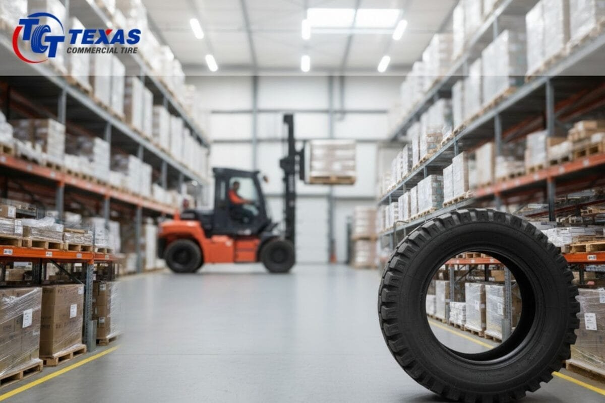 Texas warehouse forklift tire guide. Learn when to use cushion, solid pneumatic, or air pn...