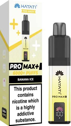 The Hayati Pro Max+ 6000 Prefilled Vape Kit (Box of 5) delivers up to 6,000 puffs per devi...
