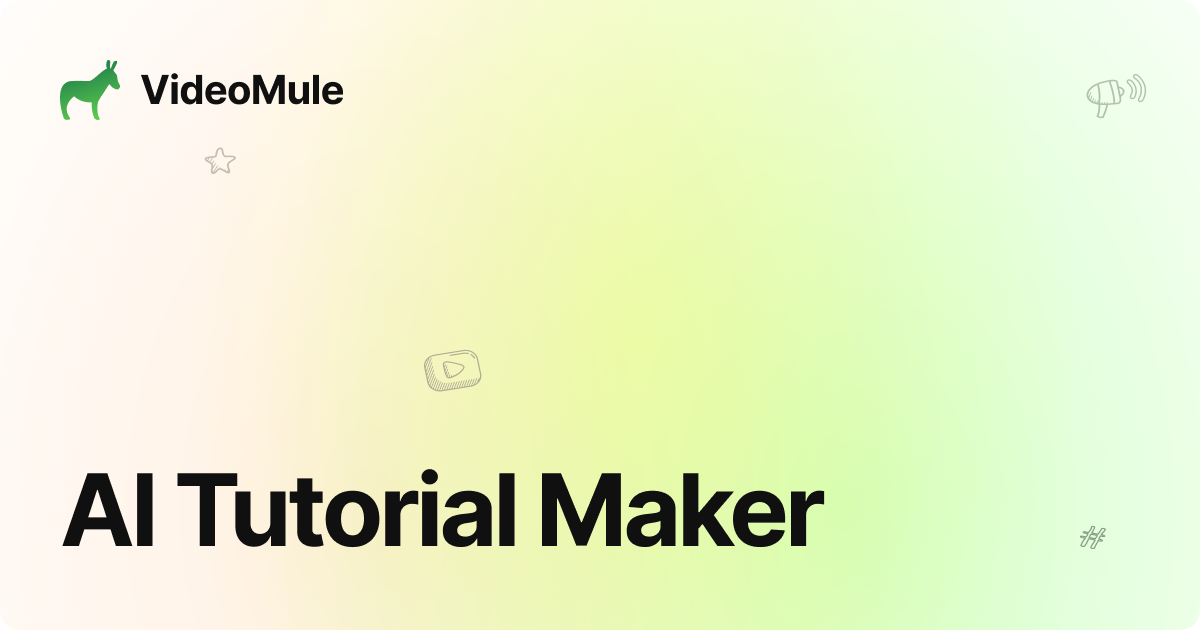 VideoMule is an AI tutorial video maker that turns screen recordings into professional vid...