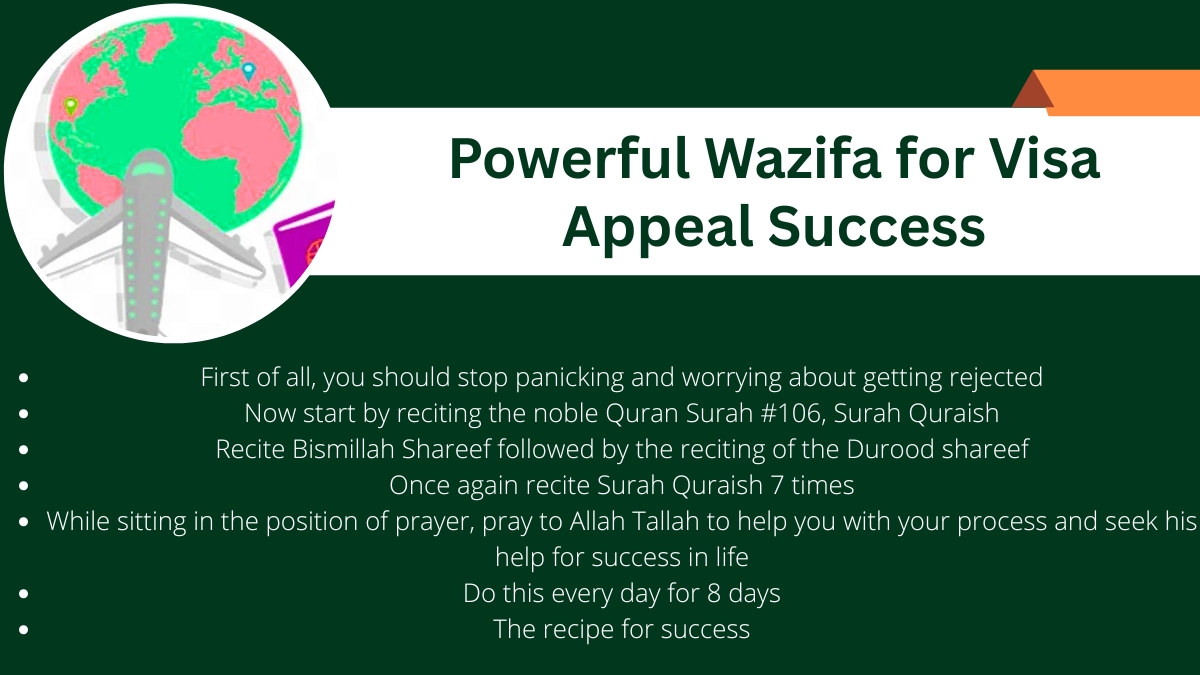 Wazifa to get your visa application approvedWazifa For Visa Success Everyone desires to be...