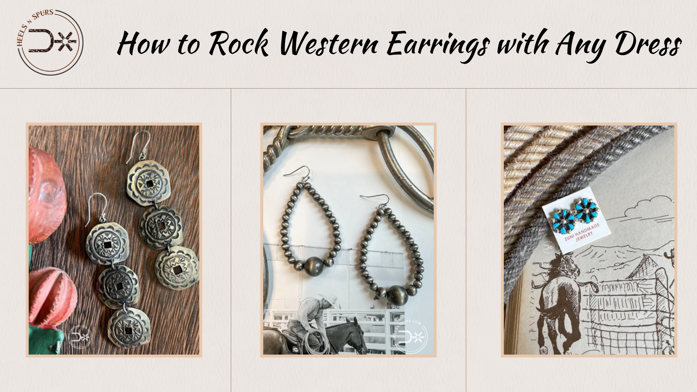Western earrings don’t need a “western-only” outfit they work brilliantly with denim...